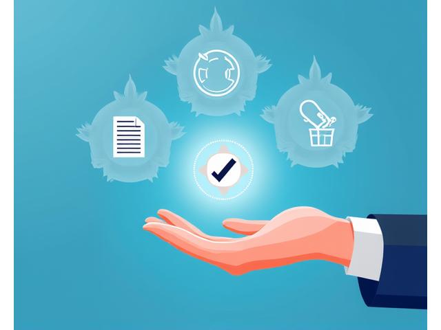 Image abstractly representing individual privacy rights, with icons like a document for access, a pen for correction, and a trash can for deletion, all surrounded by Canadian flag motif elements.